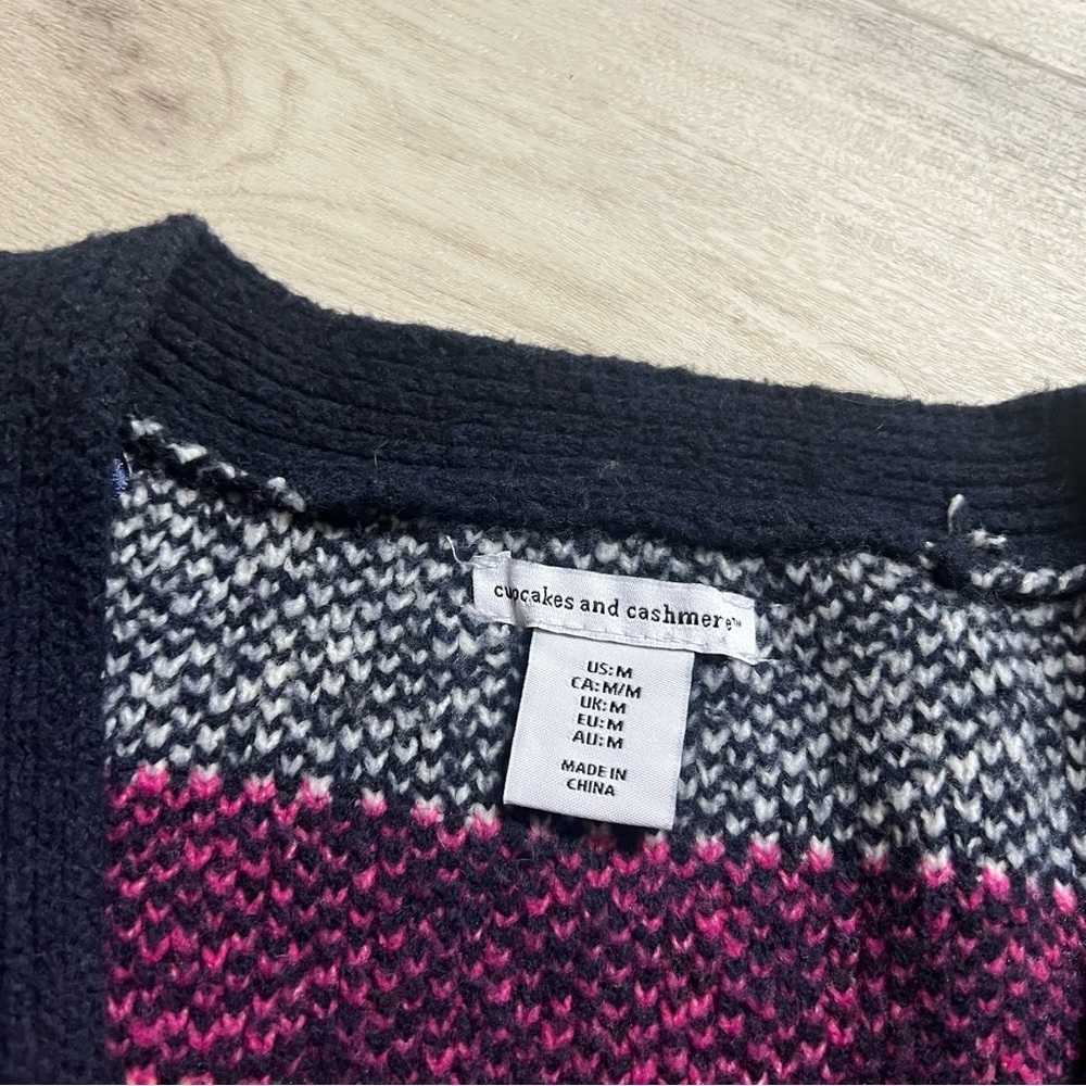 cupcakes & cashmere Geometric Cardigan - Pink and Black - Picture 2 of 5
